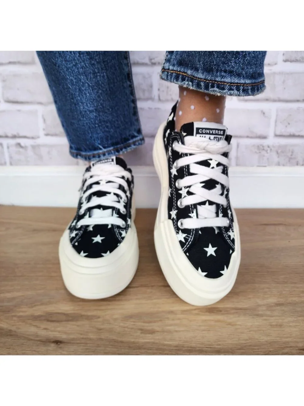 ⭐Converse Chuck Taylor Cruise Stars Platform 10 Womens Shoes Black Beige A15497C